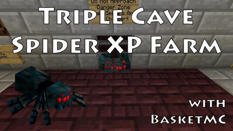 Triple Cave Spider XP Farm Tutorial - Minecraft - Redstone Tutorial