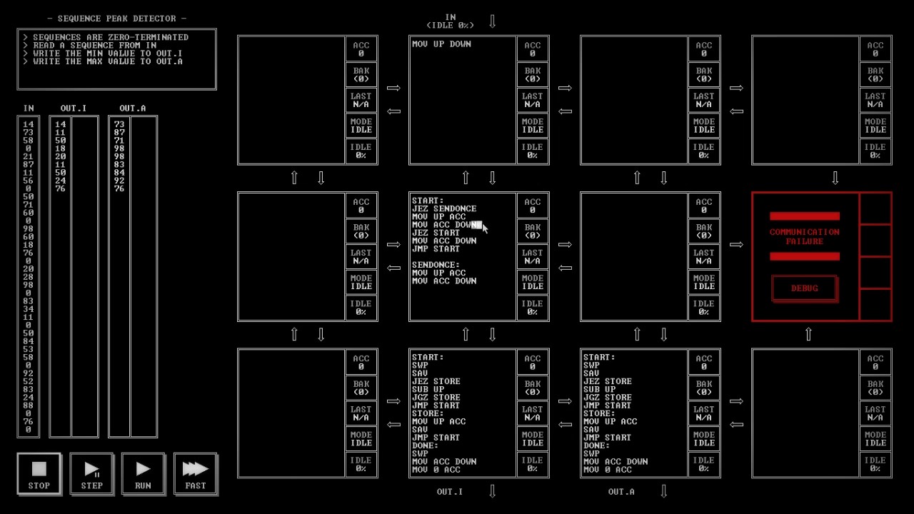 Sequence Peak Detector - Programming Puzzles - TIS-100 - Ep 7